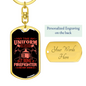 Forever Being A Firefighter Keychain Stainless Steel or 18k Gold Dog Tag Keyring-Express Your Love Gifts