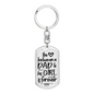 Forever Love Daughter To Dad Keychain Stainless Steel or 18k Gold Dog Tag Keyring-Express Your Love Gifts