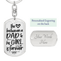 Forever Love Daughter To Dad Keychain Stainless Steel or 18k Gold Dog Tag Keyring-Express Your Love Gifts