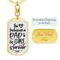 Forever Love Daughter To Dad Keychain Stainless Steel or 18k Gold Dog Tag Keyring-Express Your Love Gifts