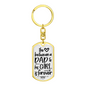 Forever Love Daughter To Dad Keychain Stainless Steel or 18k Gold Dog Tag Keyring-Express Your Love Gifts