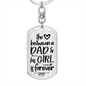 Forever Love Daughter To Dad Keychain Stainless Steel or 18k Gold Dog Tag Keyring-Express Your Love Gifts