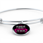 Forget Dog BewAre of Mom Bracelet Stainless Steel or 18k Gold Circle Bangle-Express Your Love Gifts