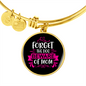 Forget Dog BewAre of Mom Bracelet Stainless Steel or 18k Gold Circle Bangle-Express Your Love Gifts