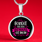 Forget Dog BewAre of Mom Circle Necklace Stainless Steel or 18k Gold 18-22"-Express Your Love Gifts