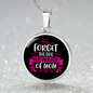 Forget Dog BewAre of Mom Circle Necklace Stainless Steel or 18k Gold 18-22"-Express Your Love Gifts