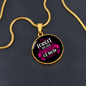 Forget Dog BewAre of Mom Circle Necklace Stainless Steel or 18k Gold 18-22"-Express Your Love Gifts