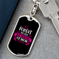 Forget Dog BewAre of Mom Keychain Stainless Steel or 18k Gold Dog Tag Keyring-Express Your Love Gifts