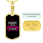 Forget Dog BewAre of Mom Keychain Stainless Steel or 18k Gold Dog Tag Keyring-Express Your Love Gifts