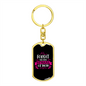Forget Dog BewAre of Mom Keychain Stainless Steel or 18k Gold Dog Tag Keyring-Express Your Love Gifts