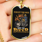 Forget The Bike Biker Necklace Stainless Steel or 18k Gold Dog Tag 24"-Express Your Love Gifts