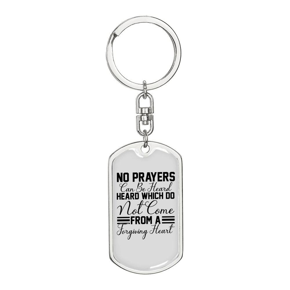 Forgiving Heart Keychain Stainless Steel or 18k Gold Dog Tag Keyring-Express Your Love Gifts