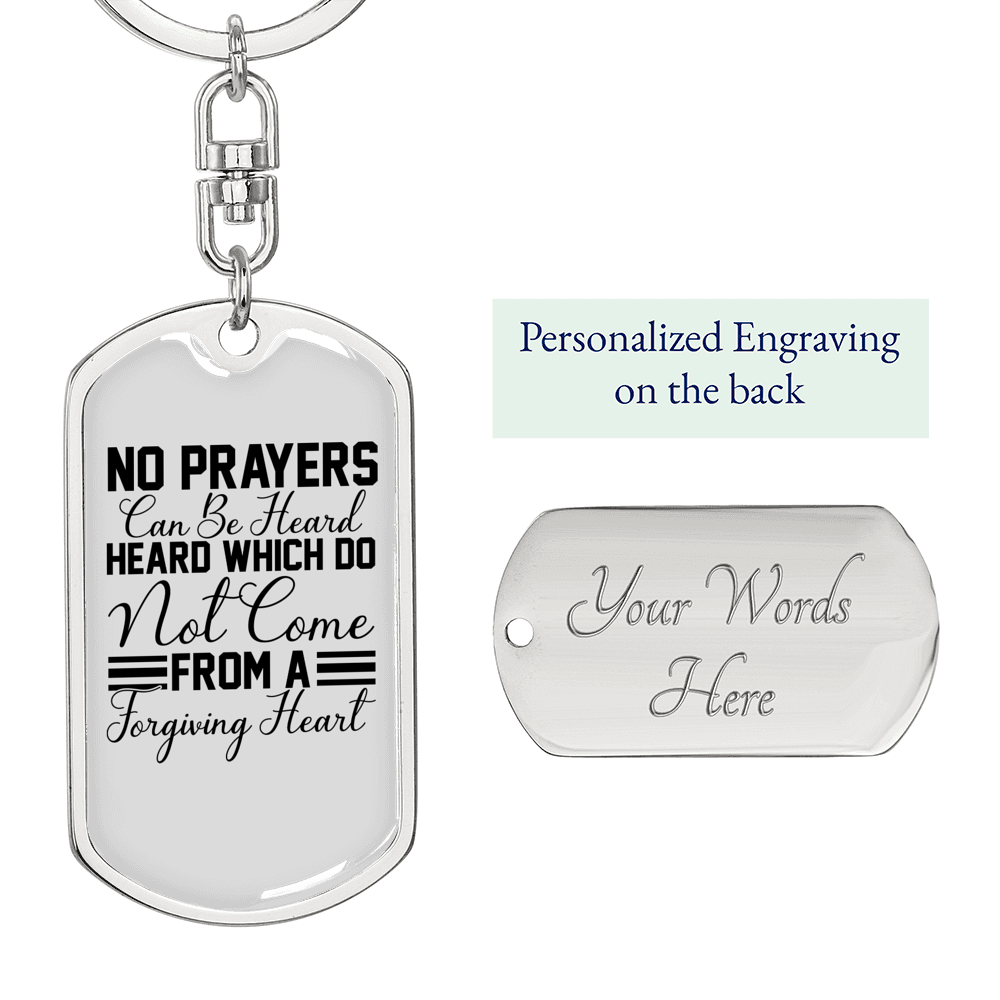 Forgiving Heart Keychain Stainless Steel or 18k Gold Dog Tag Keyring-Express Your Love Gifts