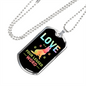 Four Legged Word Colors Necklace Stainless Steel or 18k Gold Dog Tag 24" Chain-Express Your Love Gifts