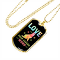 Four Legged Word Colors Necklace Stainless Steel or 18k Gold Dog Tag 24" Chain-Express Your Love Gifts