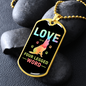 Four Legged Word Colors Necklace Stainless Steel or 18k Gold Dog Tag 24" Chain-Express Your Love Gifts