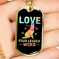Four Legged Word Colors Necklace Stainless Steel or 18k Gold Dog Tag 24" Chain-Express Your Love Gifts