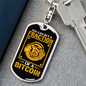 Fraction of a Bitcoin Crypto Keychain Stainless Steel or 18k Gold Dog Tag Keyring-Express Your Love Gifts