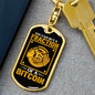Fraction of a Bitcoin Crypto Keychain Stainless Steel or 18k Gold Dog Tag Keyring-Express Your Love Gifts