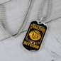 Fraction of a Bitcoin Crypto Necklace Stainless Steel or 18k Gold Dog Tag 24" Chain-Express Your Love Gifts