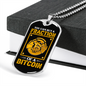 Fraction of a Bitcoin Crypto Necklace Stainless Steel or 18k Gold Dog Tag 24" Chain-Express Your Love Gifts