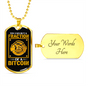 Fraction of a Bitcoin Crypto Necklace Stainless Steel or 18k Gold Dog Tag 24" Chain-Express Your Love Gifts