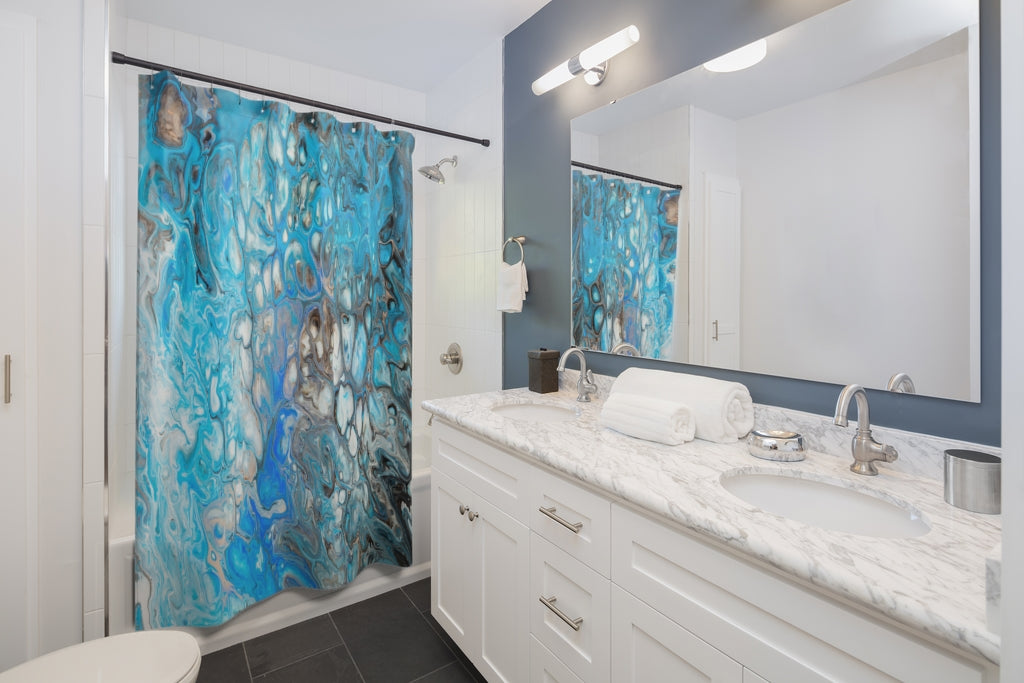 Fragment Arcylic Painting Stylish Design 71" x 74" Elegant Waterproof Shower Curtain for a Spa-like Bathroom Paradise Exceptional Craftsmanship-Express Your Love Gifts