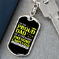Freaking Awesome Carpenter Daughter Swivel Keychain Woodworker Dog Tag Stainless Steel or 18k Gold-Express Your Love Gifts