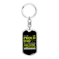 Freaking Awesome Carpenter Daughter Swivel Keychain Woodworker Dog Tag Stainless Steel or 18k Gold-Express Your Love Gifts