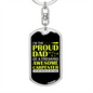 Freaking Awesome Carpenter Daughter Swivel Keychain Woodworker Dog Tag Stainless Steel or 18k Gold-Express Your Love Gifts