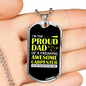 Freaking Awesome Carpenter Daughter Woodworker Dog Tag Stainless Steel or 18k Gold W 24"-Express Your Love Gifts