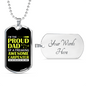 Freaking Awesome Carpenter Daughter Woodworker Dog Tag Stainless Steel or 18k Gold W 24"-Express Your Love Gifts