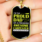 Freaking Awesome Carpenter Daughter Woodworker Dog Tag Stainless Steel or 18k Gold W 24"-Express Your Love Gifts