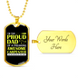 Freaking Awesome Carpenter Daughter Woodworker Dog Tag Stainless Steel or 18k Gold W 24"-Express Your Love Gifts