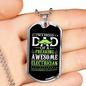 Freaking Awesome Electrician Necklace Stainless Steel or 18k Gold Dog Tag 24" Chain-Express Your Love Gifts