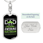 Freaking Awesome Electrician Swivel Keychain Dog Tag Stainless Steel or 18k Gold-Express Your Love Gifts