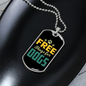 Free Hugs Necklace Stainless Steel or 18k Gold Dog Tag 24" Chain-Express Your Love Gifts