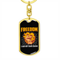Freedom Crypto Keychain Stainless Steel or 18k Gold Dog Tag Keyring-Express Your Love Gifts