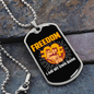 Freedom Crypto Necklace Stainless Steel or 18k Gold Dog Tag 24" Chain-Express Your Love Gifts
