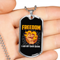 Freedom Crypto Necklace Stainless Steel or 18k Gold Dog Tag 24" Chain-Express Your Love Gifts