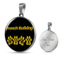 French Bulldog Mama Circle Necklace Stainless Steel or 18k Gold 18-22" Dog Owner Lover-Express Your Love Gifts