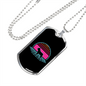 French Bulldog Retro Necklace Stainless Steel or 18k Gold Dog Tag 24" Chain-Express Your Love Gifts