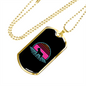 French Bulldog Retro Necklace Stainless Steel or 18k Gold Dog Tag 24" Chain-Express Your Love Gifts