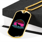 French Bulldog Retro Necklace Stainless Steel or 18k Gold Dog Tag 24" Chain-Express Your Love Gifts
