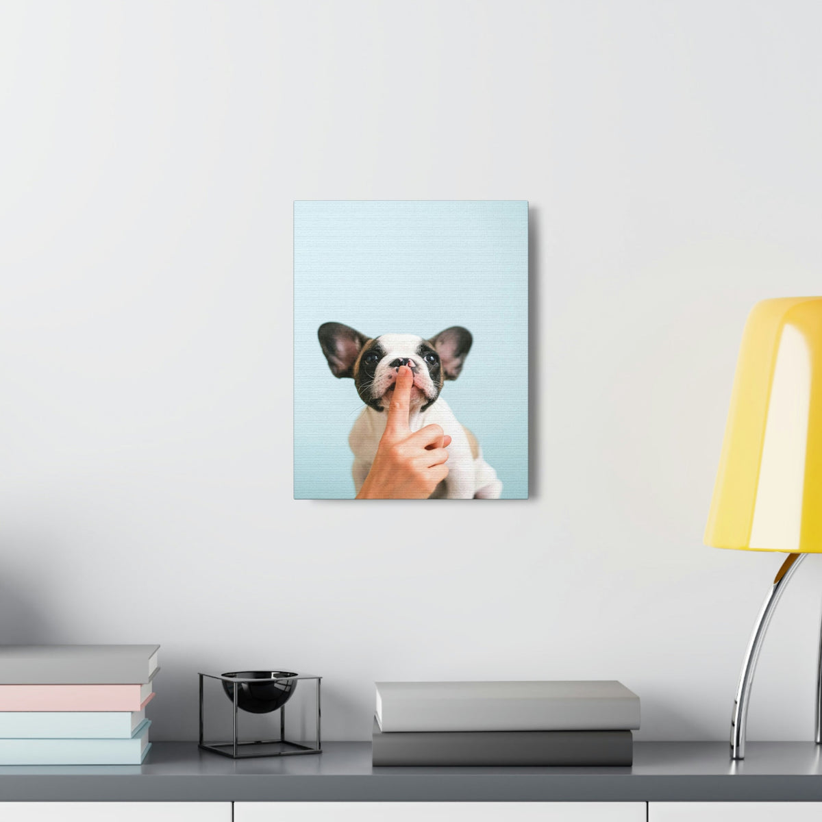 French Bulldog Says Quiet Canvas Wall Art Unframed-Express Your Love Gifts