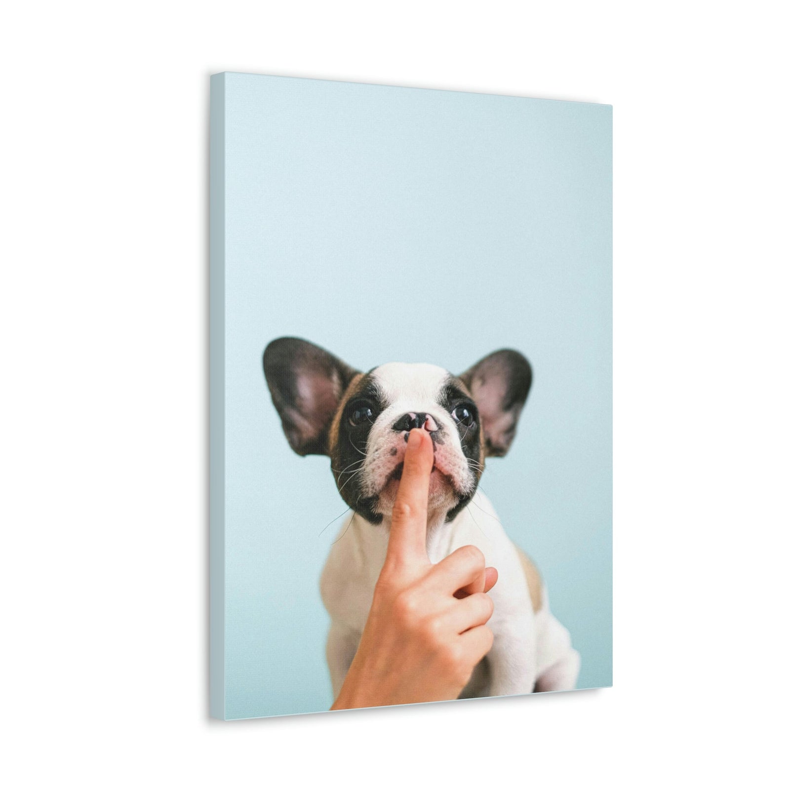 French Bulldog Says Quiet Canvas Wall Art Unframed-Express Your Love Gifts