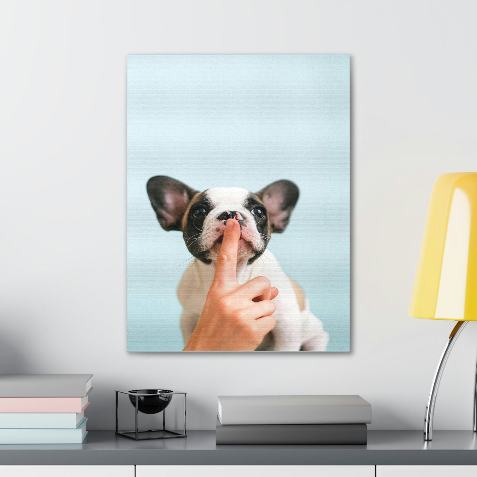 French Bulldog Says Quiet Canvas Wall Art Unframed-Express Your Love Gifts