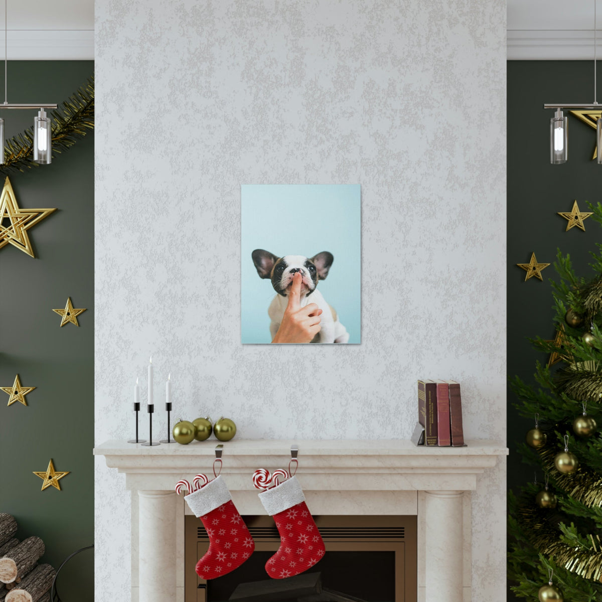 French Bulldog Says Quiet Canvas Wall Art Unframed-Express Your Love Gifts