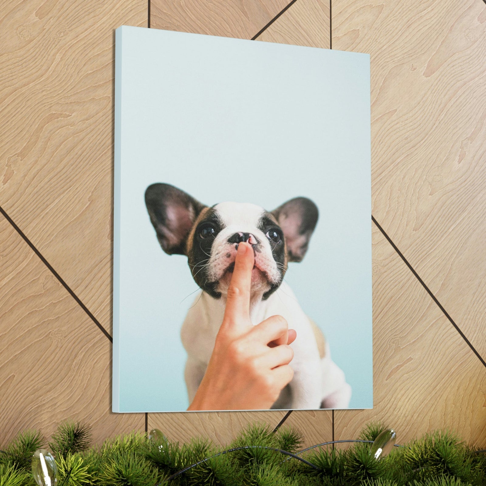 French Bulldog Says Quiet Canvas Wall Art Unframed-Express Your Love Gifts
