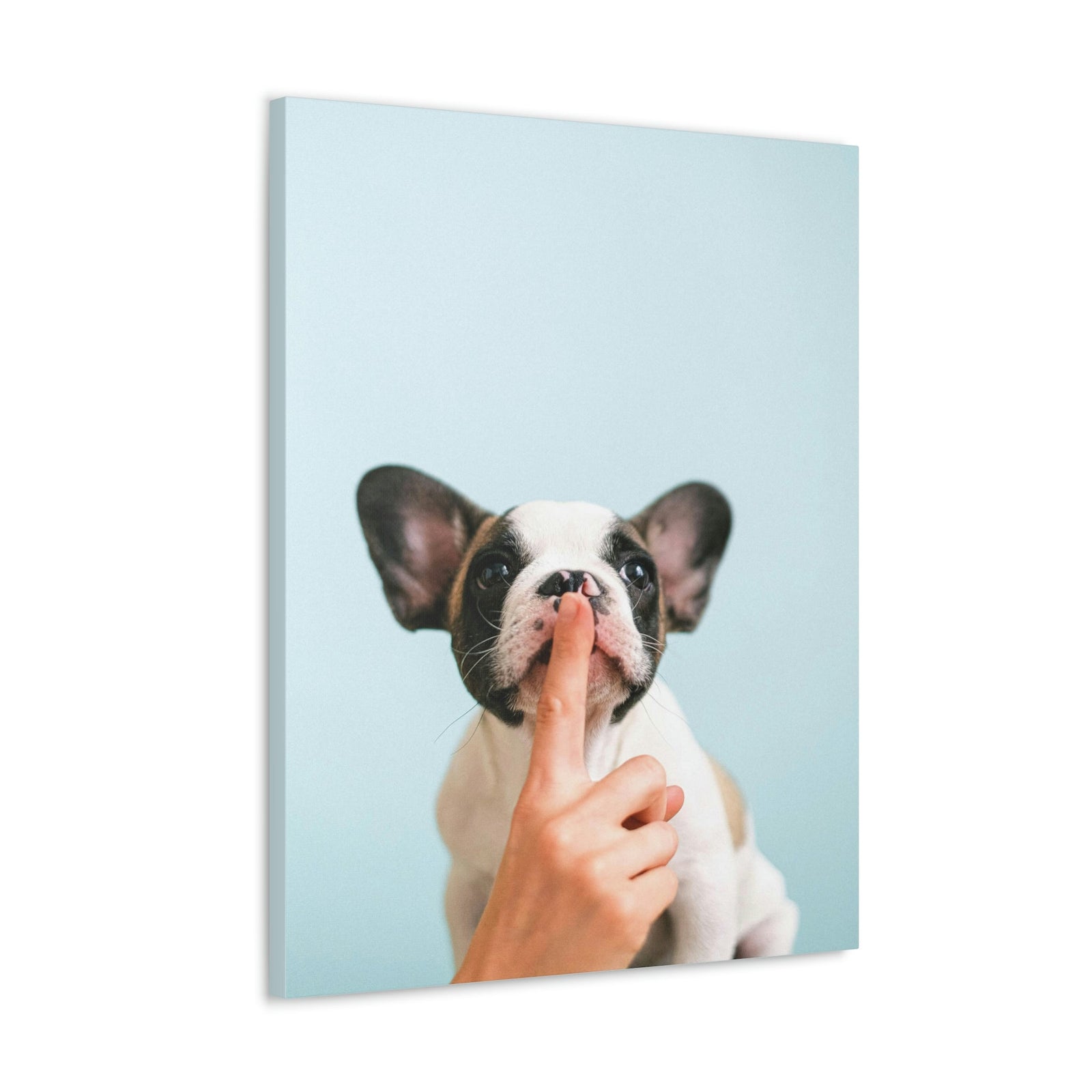 French Bulldog Says Quiet Canvas Wall Art Unframed-Express Your Love Gifts